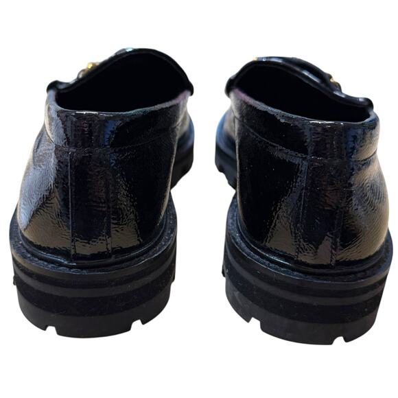 New Kurt Geiger London Women's Black Patent Leather Sequin Zebra Print Loafers - Picture 4 of 10